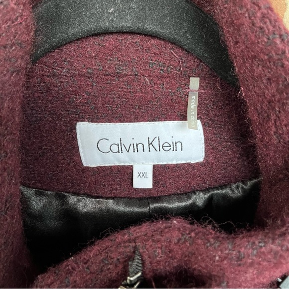 Ladies wine colored/burgundy wool blend pea coat. Calvin Klein. XXL - Picture 3 of 15